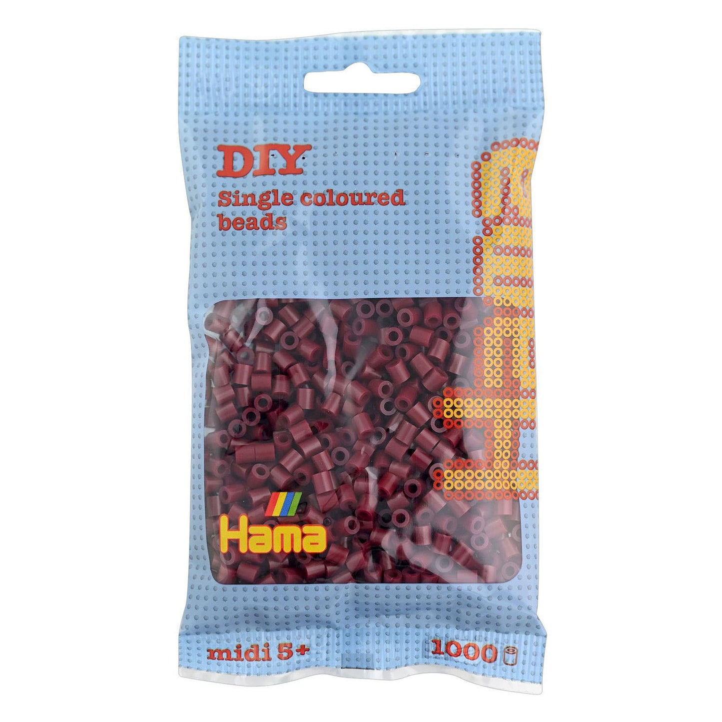 Hama midi strijkkralen - bordeaux rood (030), 1000st.