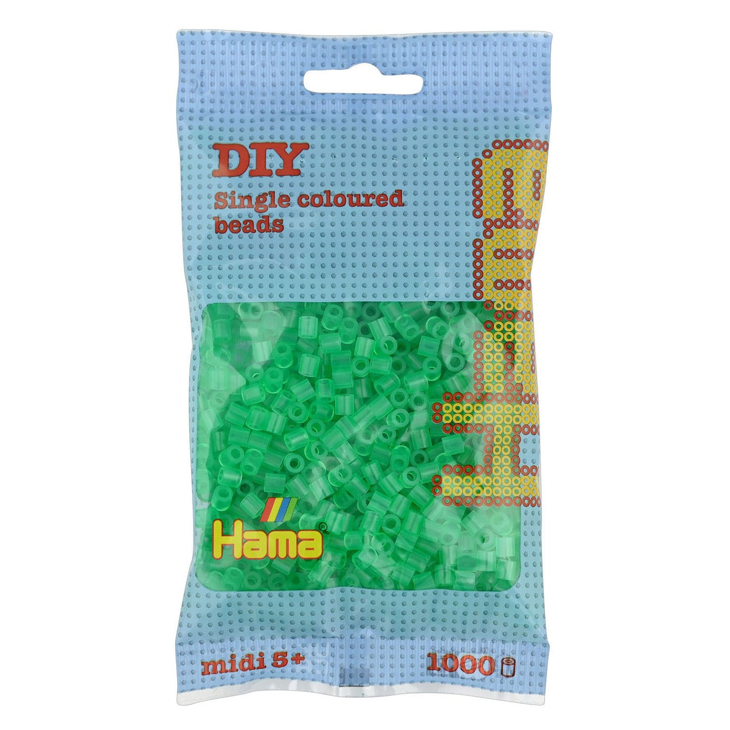 Hama midi strijkkralen - groen transparant (016), 1000st.