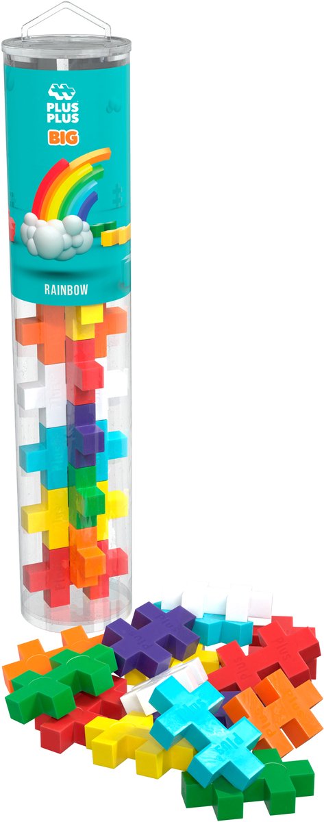 Plus-Plus big rainbow – 15 delige bouwset – 4353 – bouwspeelgoed – constructiespeelgoed – set met bouwstenen – vanaf 1 jaar