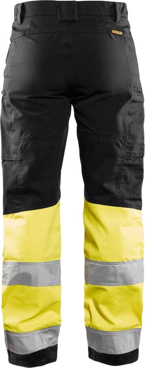 Blåkläder Blaklader dames werkbroek high vis met stretch 7161-1811 - zwart high vis geel - c50