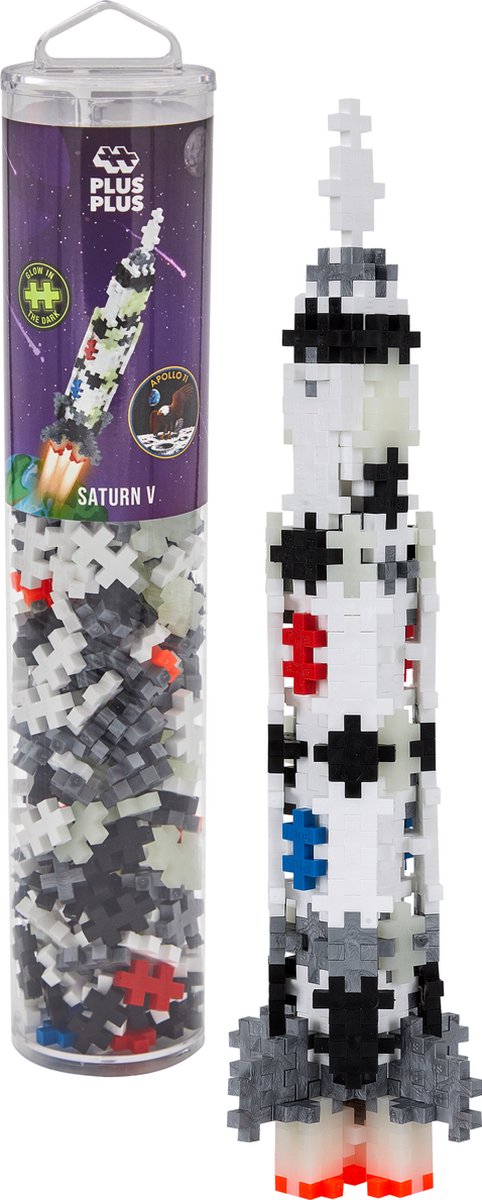 Plus-Plus tube saturn v raket 240 delige bouwset - 4182 - bouwspeelgoed - constructiespeelgoed - set met bouwstenen - vanaf 5 jaar