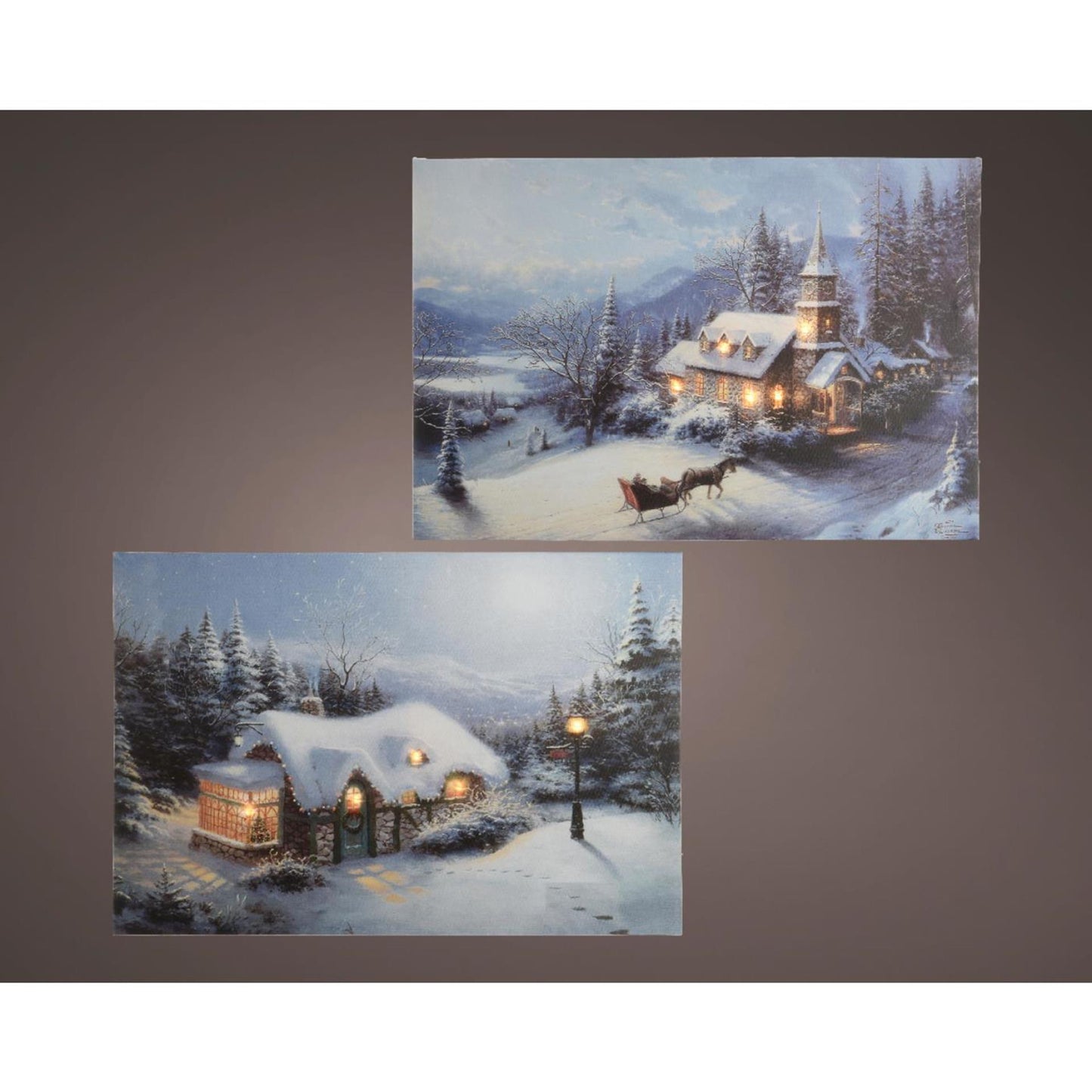 Lumineo Kerst canvas led 38x28cm