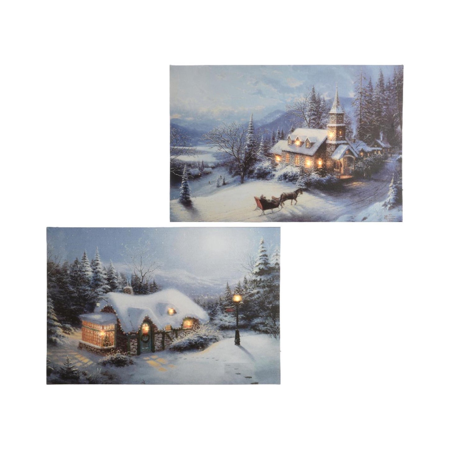 Lumineo Kerst canvas led 38x28cm