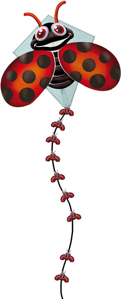 Kites Ready 2 Fly - pop-up nylon vlieger lieveheerstbeestje