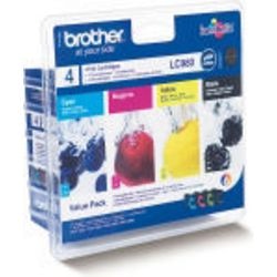 Inkjetcartridge Brother LC980BNDL zwart cyaan magenta geel