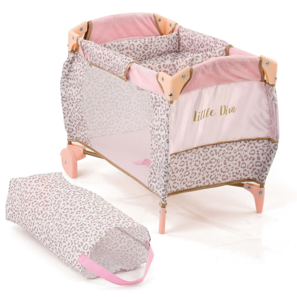 Basic Little diva opvouwbare poppenbedje 41x28x12 cm roze goud