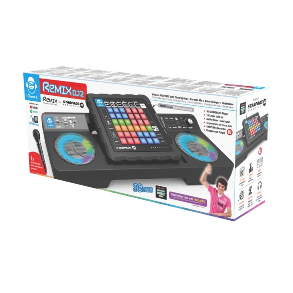 IDance dj mixer set remix dj2 + licht en geluid