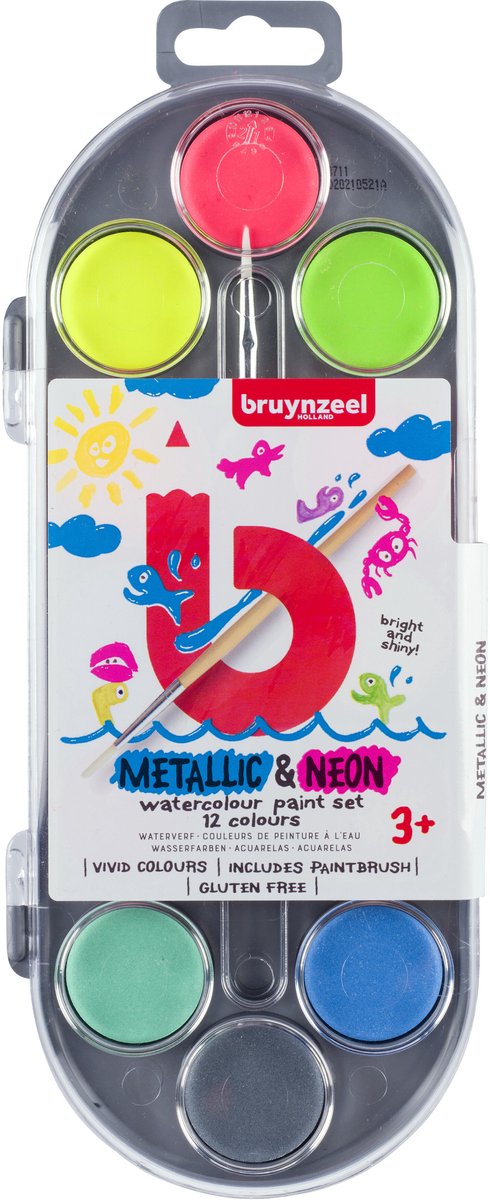 Bruynzeel Waterverfset kids metallic en neon