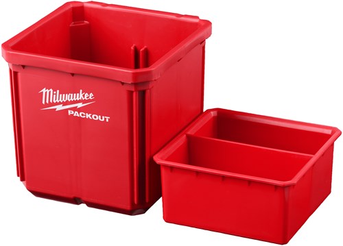 Milwaukee Accessoires packout 10x10 cm bakjes (2 stuks) - 4932480698