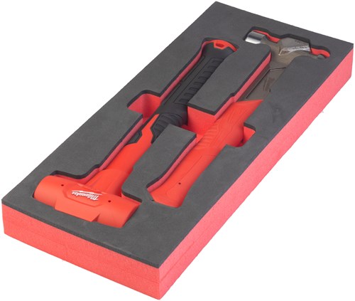 Milwaukee Accessoires foam inlay hamers: bolkophamer 450g en terugslagvrije hamer 790g (2-delig) - 4932493254