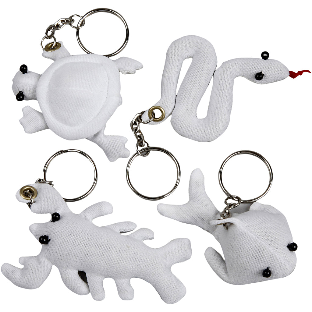 Creativ Company Https: www.cchobby.nl figuren-van-textiel-met-sleutelhanger-afm-4-8-cm-wit-4-stuk-1-doos