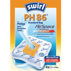 Stofzuigerzak Swirl PH86 AirSpace wit 4 stuks