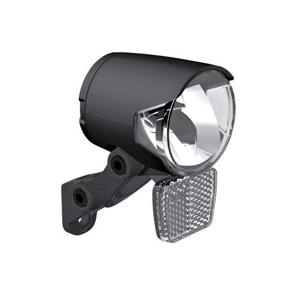 Koplamp Herrmans H-Black MR4 dynamo - aan uit functie - met houder - 100 120 lumen