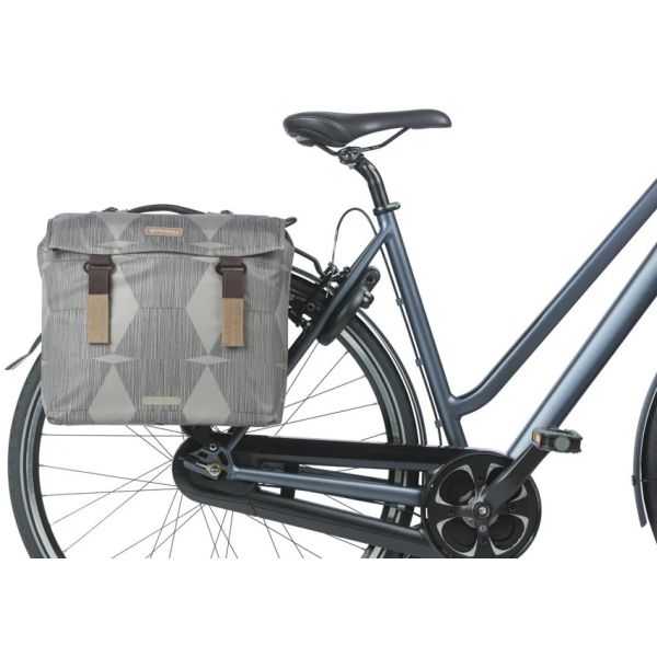 BASIL Dubbele fietstas elegance mik 40 - 49 liter - chateau taupe
