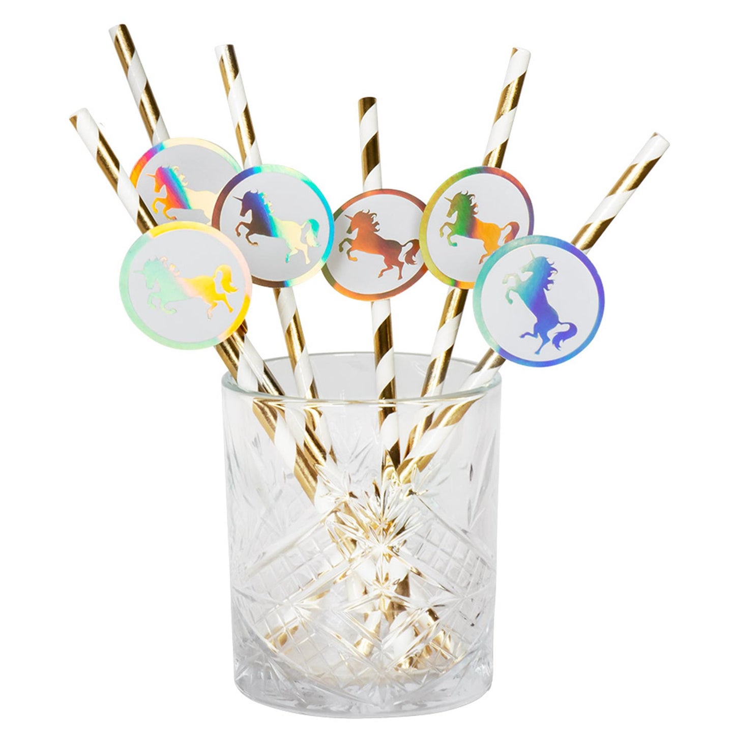 Boland Papieren rietjes unicorn 6-delig