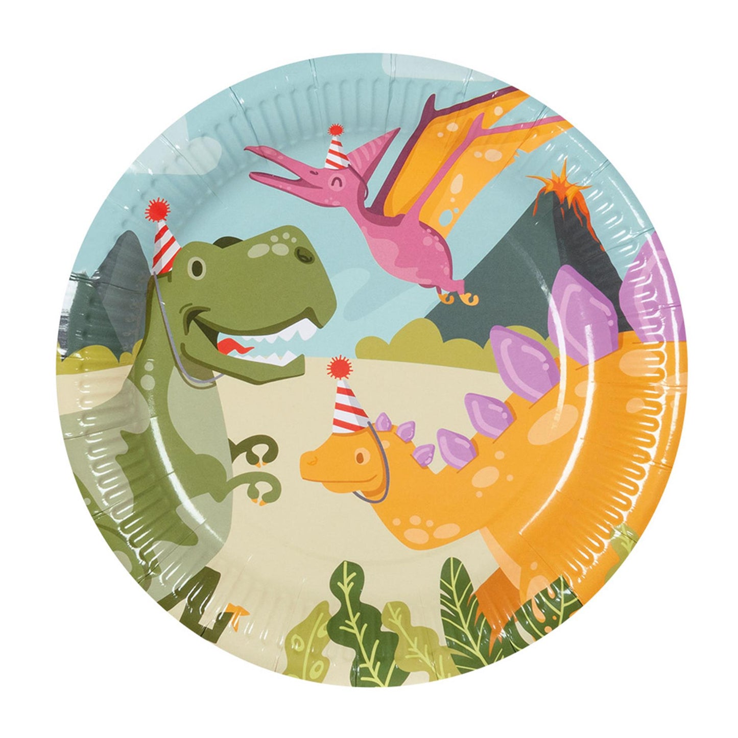Boland Papieren bordjes dino party ø23cm