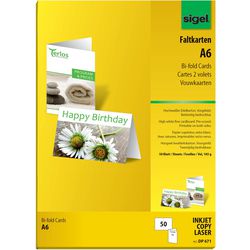 Blanco wenskaarten Sigel DP671 wit blanco 50 stuks