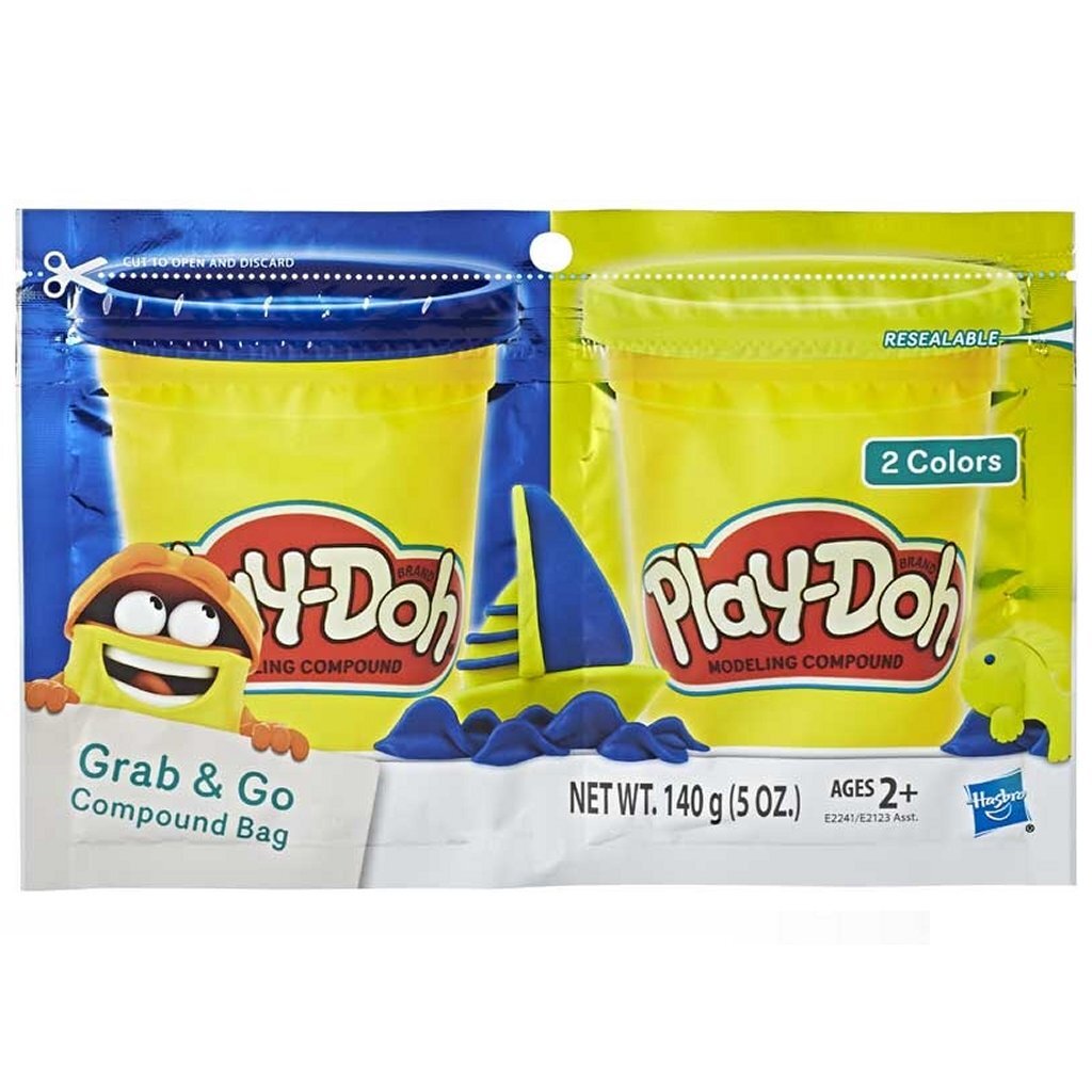 Play-Doh grab and go compound bag + 2 kleuren klei