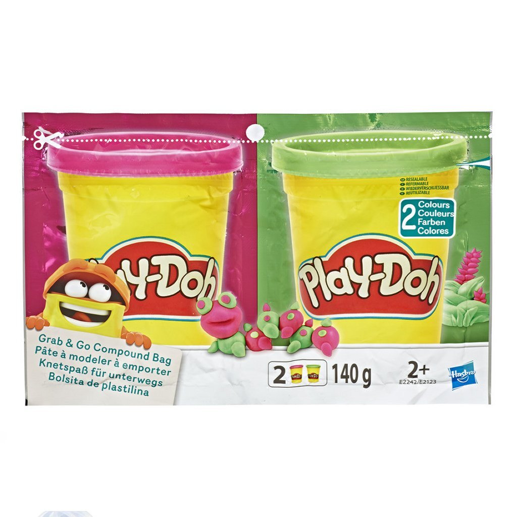 Play-Doh grab and go compound bag + 2 kleuren klei
