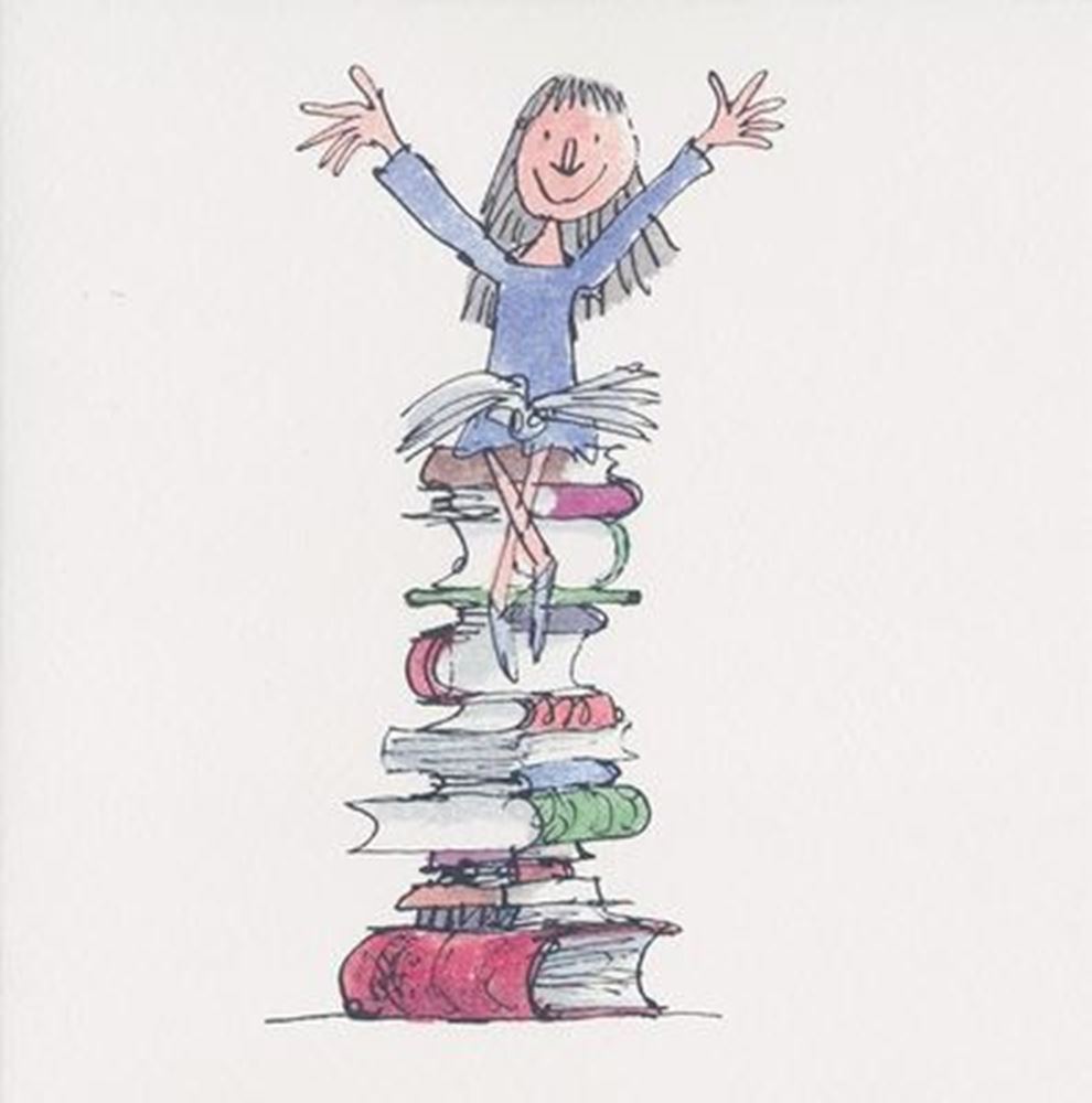 Kaart+envelop Roald Dahl Mathilda. 16x16