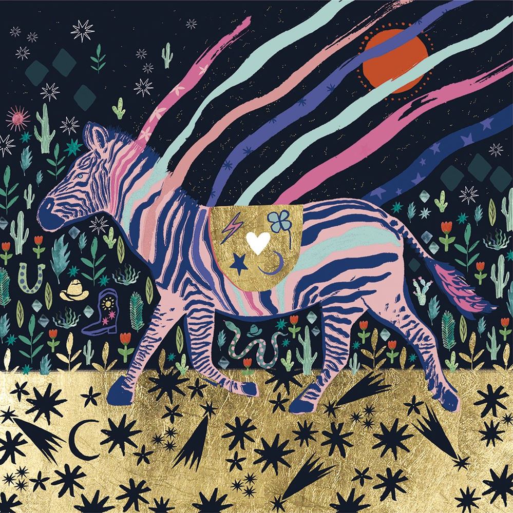 Kaart+. Woe Zebra. Imaginarium. 16x16 cm
