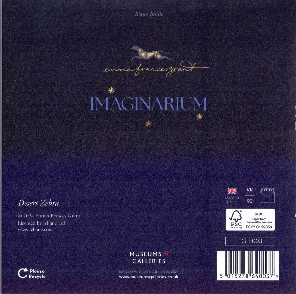 Kaart+. Woe Zebra. Imaginarium. 16x16 cm