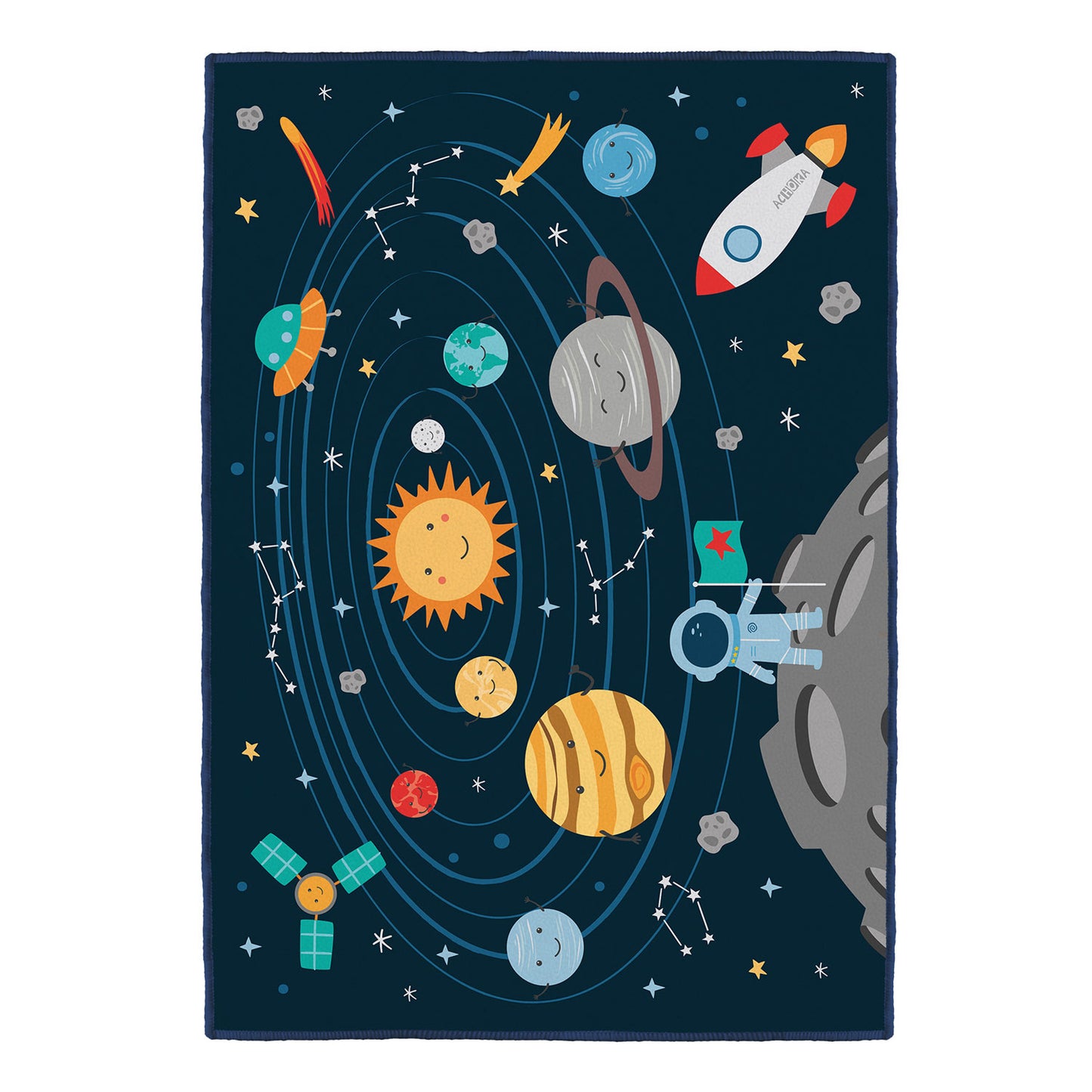 Achoka Speelkleed zonnestelsel, 100x150cm