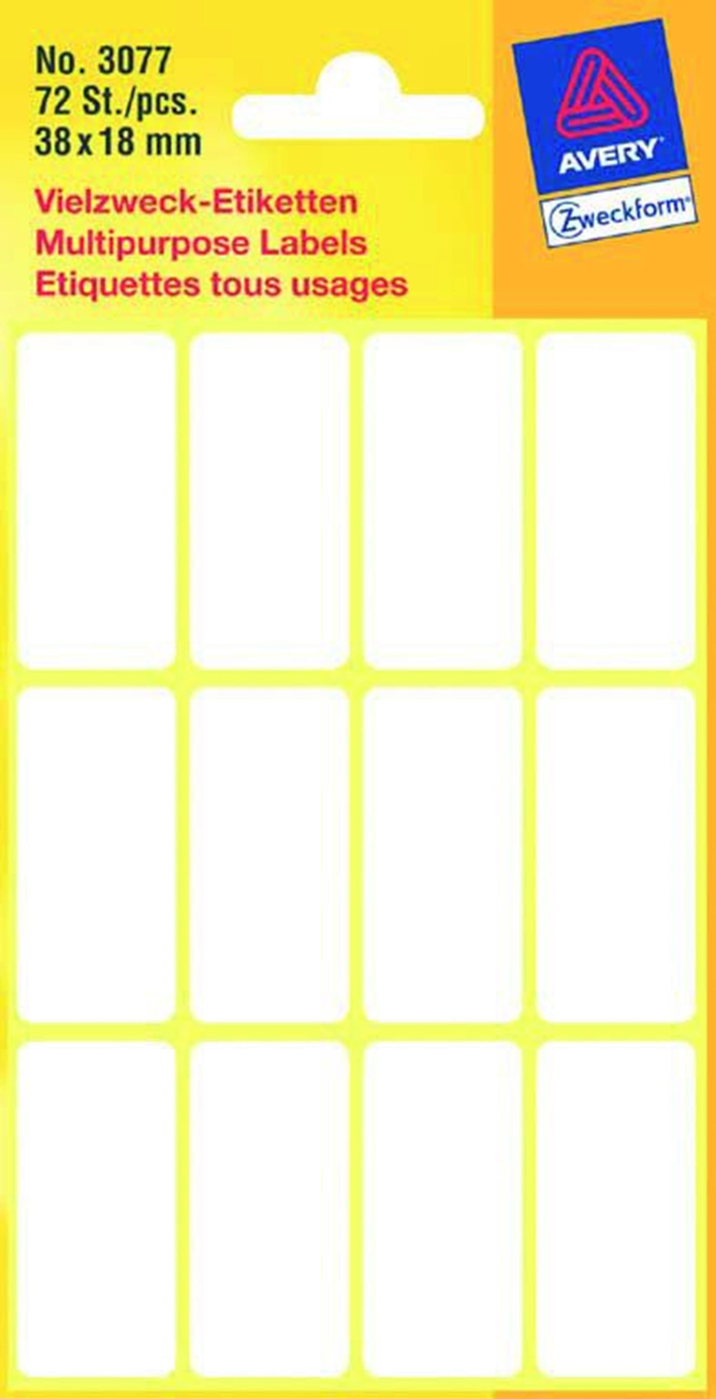 Kangaro Etiket wit 38x18mm pak a 10 stuks