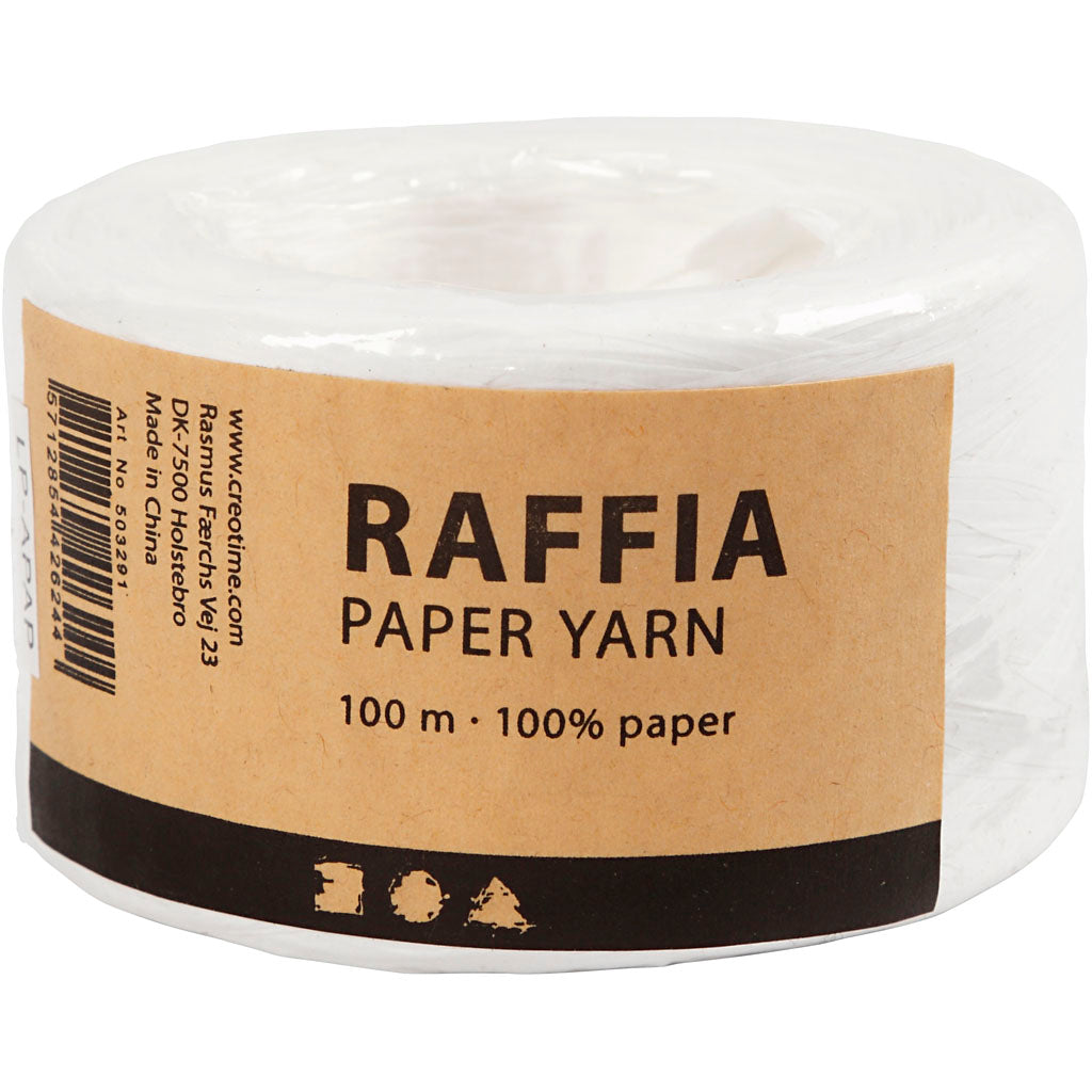 Creativ Company Https: www.cchobby.nl papier-raffia-garen-b-7-8-mm-wit-100-m-1-rol