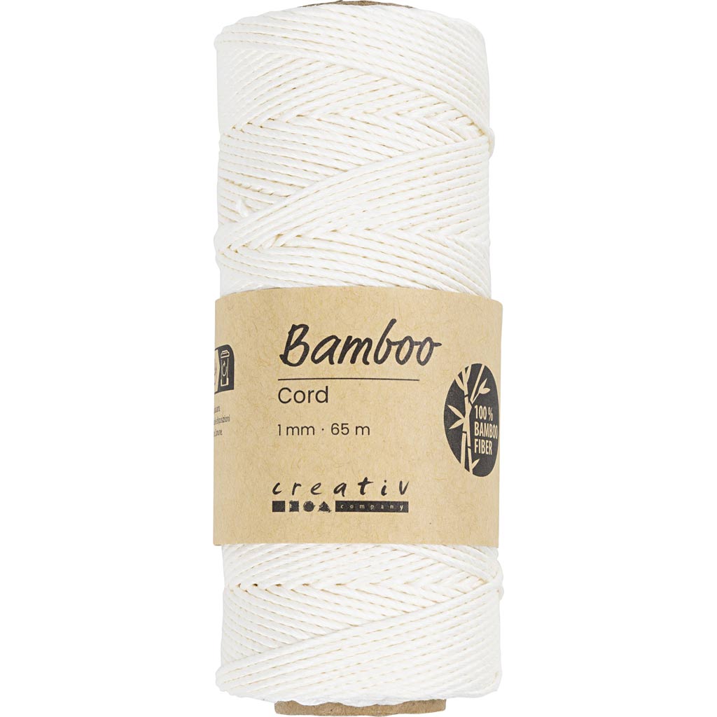 Creativ Company Https: www.cchobby.nl bamboekoord-dikte-1-mm-wit-65-m-1-rol