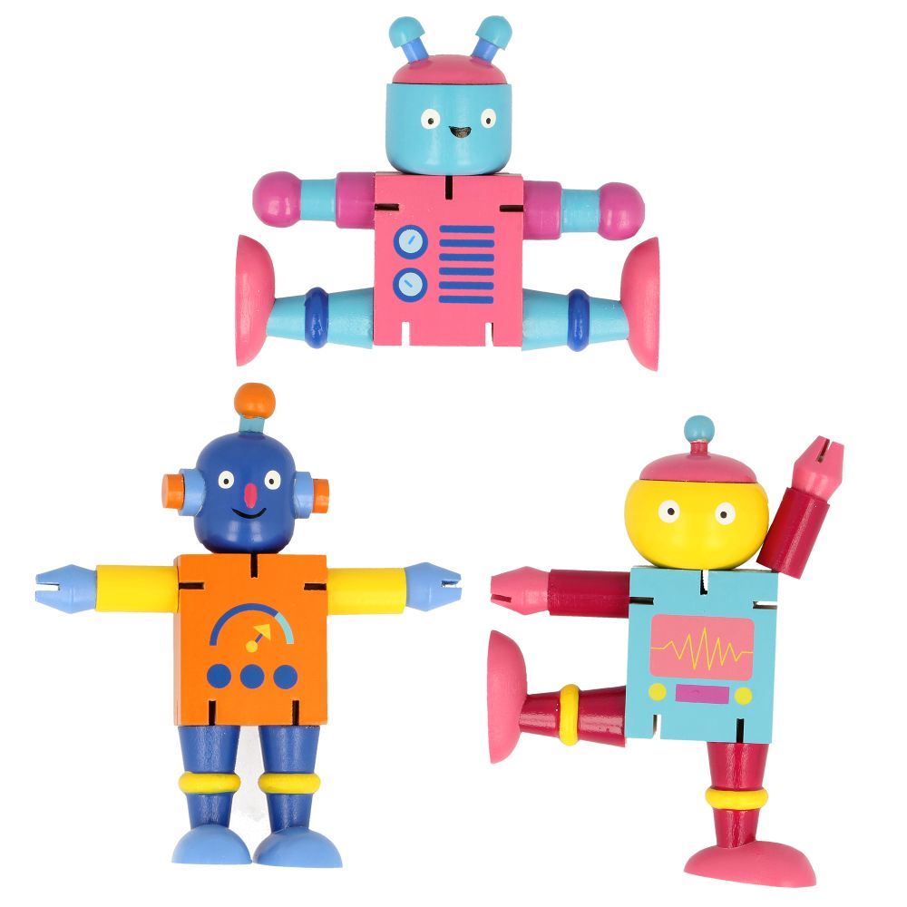 Flexi houten Robots.FSC. 12 stuks. 3+