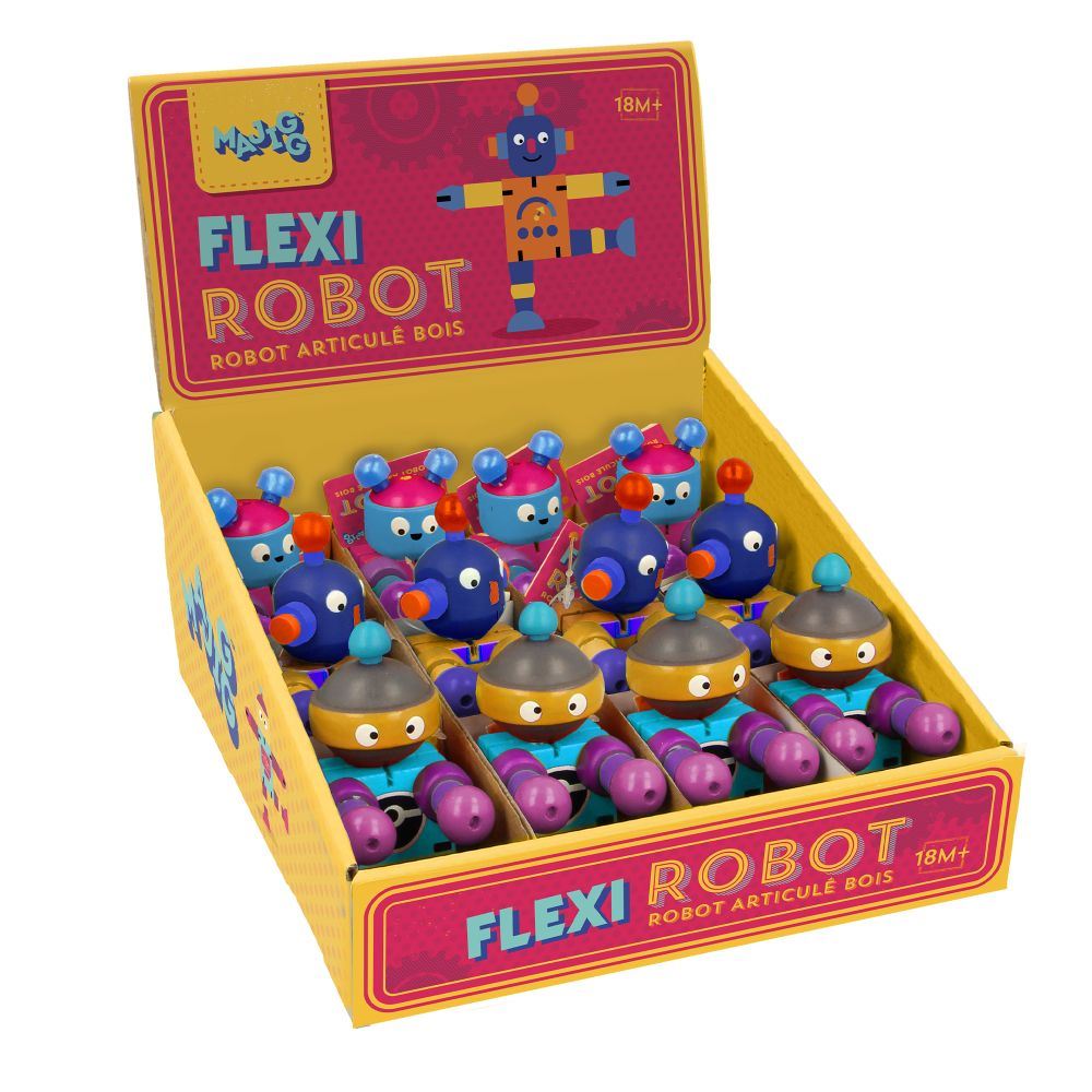 Flexi houten Robots.FSC. 12 stuks. 3+