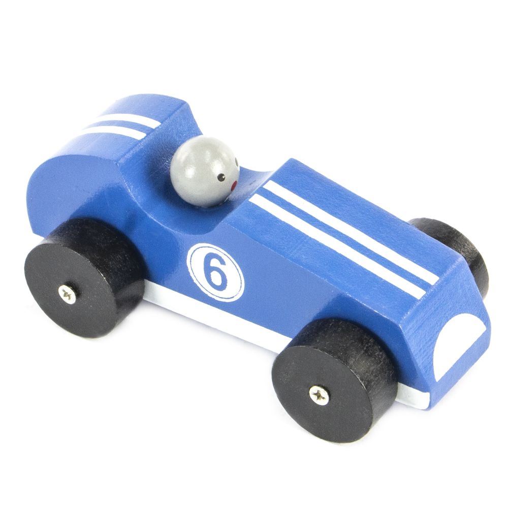 Retro Houten Racewagen. FSC. 8 stuks. 3+