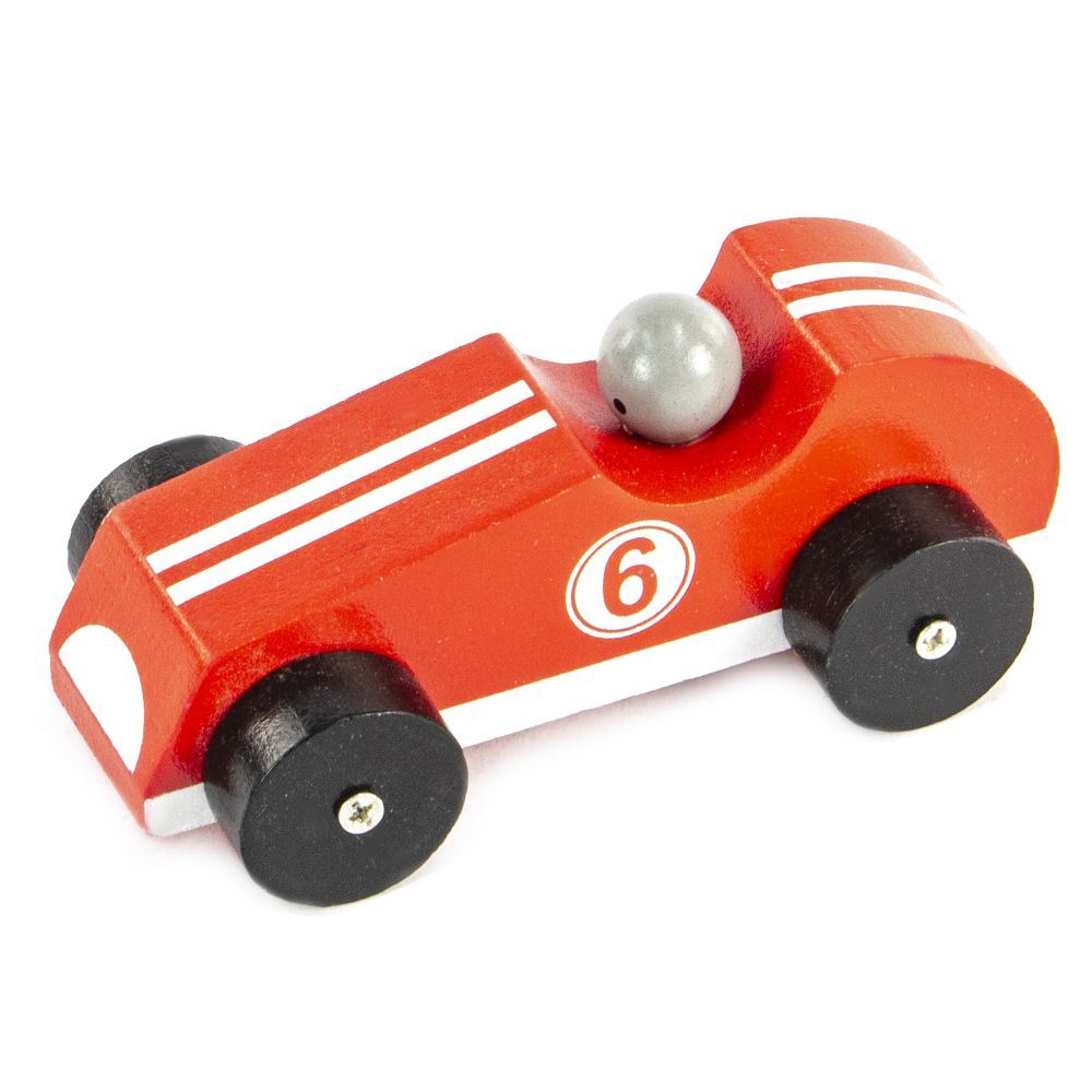 Retro Houten Racewagen. FSC. 8 stuks. 3+