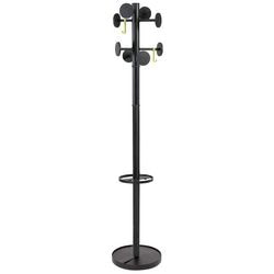 Kapstok PMSTAN3M Alba 8 haken ronde voet 175cmx37cm zwart