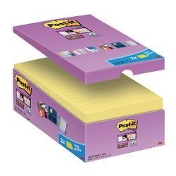 Zelfklevende notes Post-it 16 x 90 vel 76 x 127 mm blanco kanariegeel