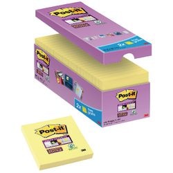 Zelfklevende notes Post-it 16 x 90 vel 76 x 76 mm blanco kanariegeel