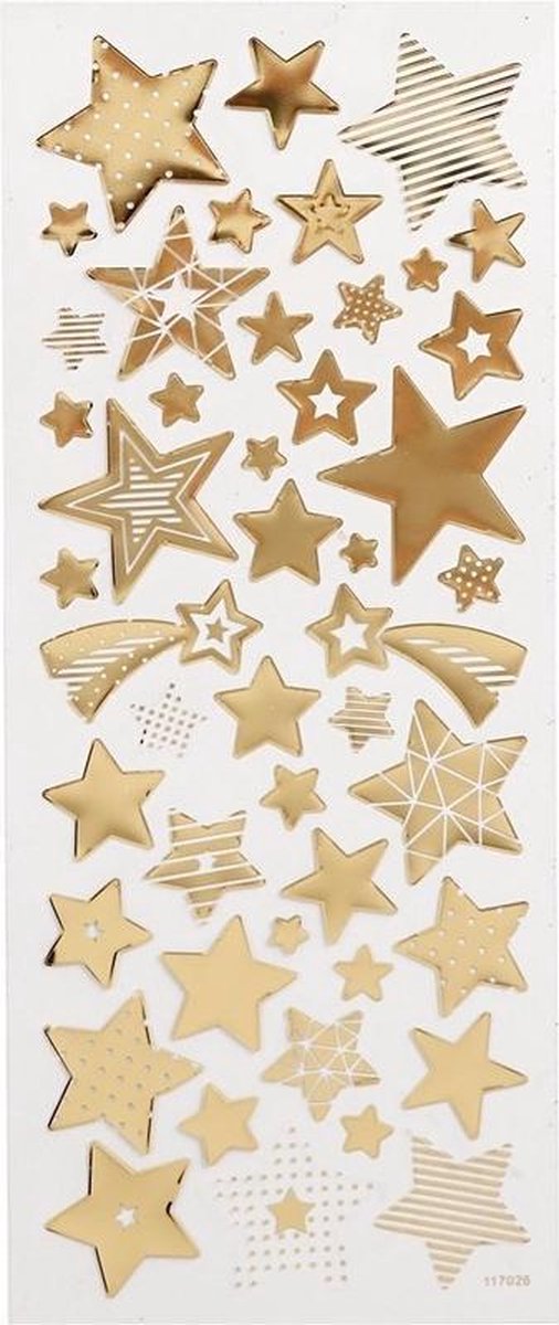 Creativ Company Stickers goud sterren, 1 vel