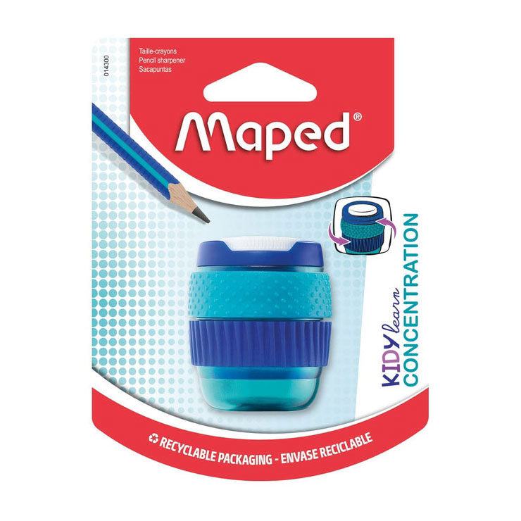 Quantore Puntenslijper maped kidy learn concentration 1-gaats blauw