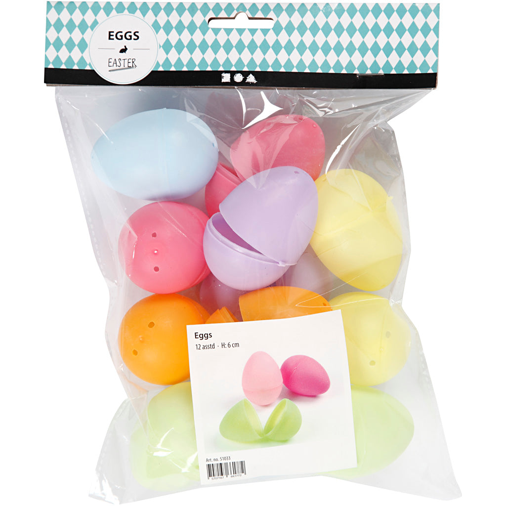 Creativ Company Https: www.cchobby.nl eieren-h-6-cm-d-4-cm-pastelkleuren-12-stuk-1-doos