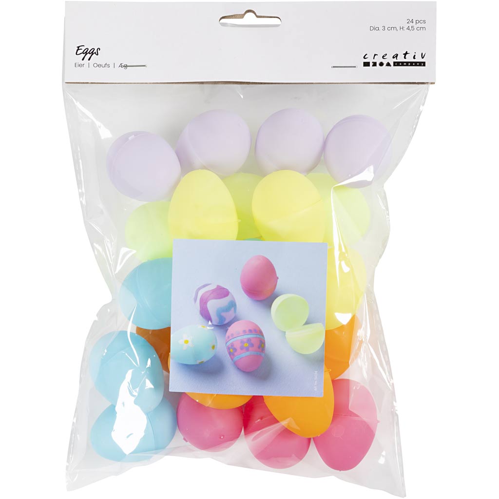Creativ Company Https: www.cchobby.nl eieren-h-4-5-cm-d-3-cm-pastelkleuren-24-stuk-1-doos