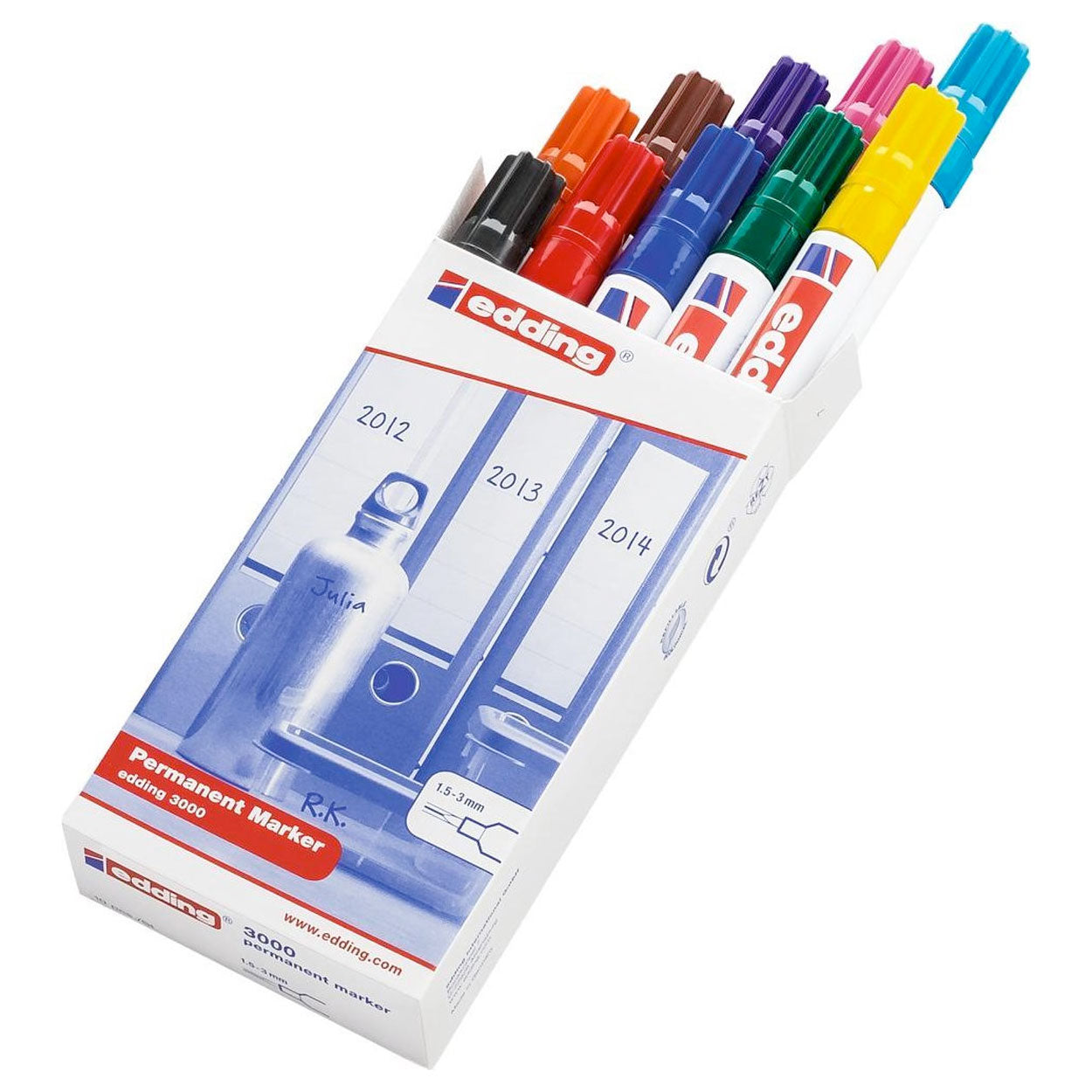 Edding Viltstift permanent 3000 rond 1.5-3mm, 10st.