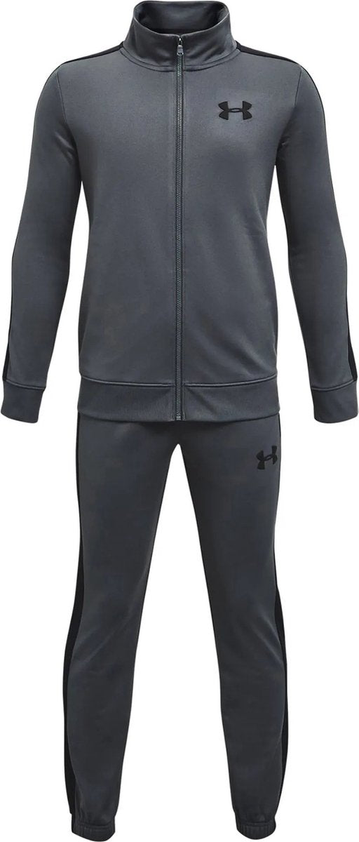 Under Armour ua rival knit track suit-gry jongens trainingspak - pitch grijs - zwart