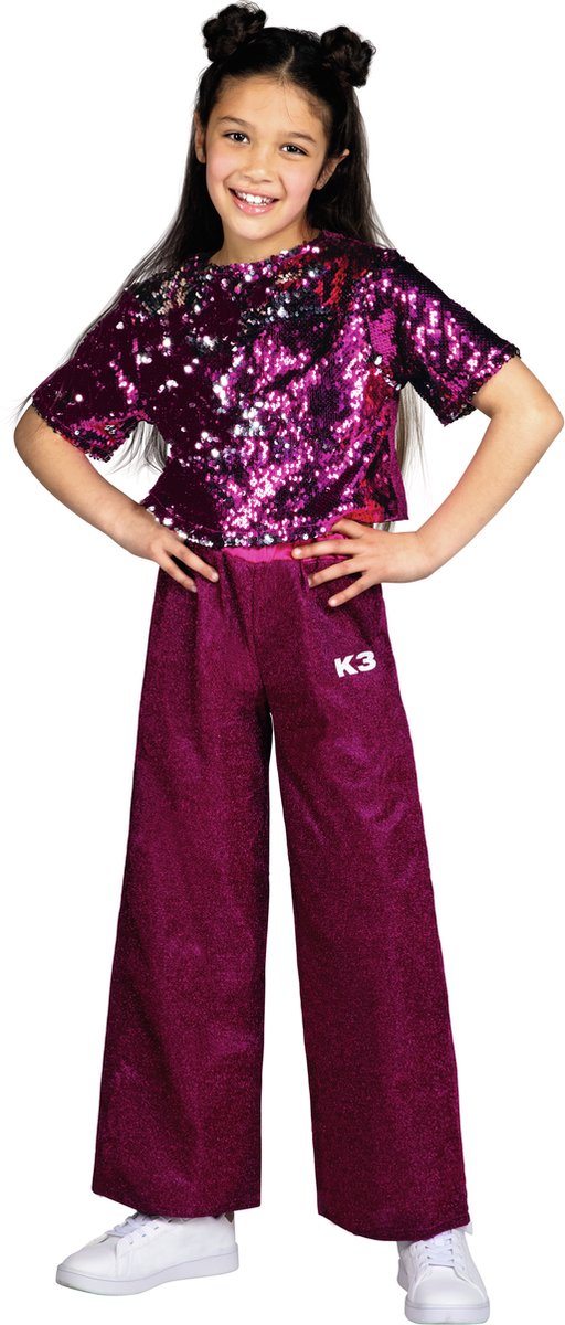 K3 Verkleedpak roze, 9-11 jaar