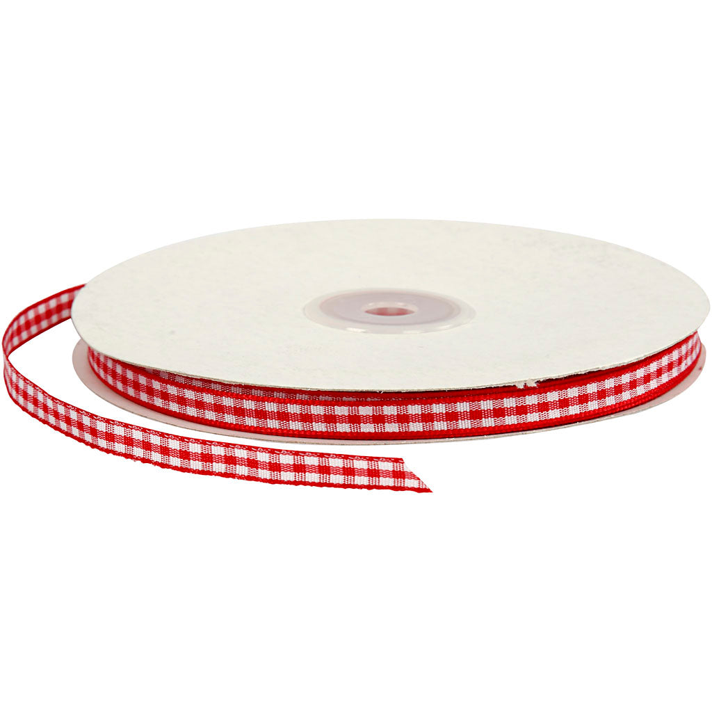 Creativ Company Https: www.cchobby.nl geruit-lint-b-6-mm-rood-wit-50-m-1-rol