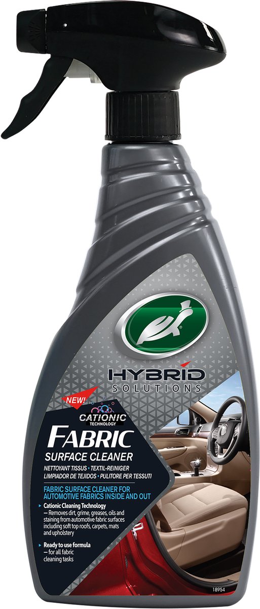 Turtle Wax hs fabric cleaner - reiniger voor textiel cabriodaken - eenvoudig verwijderen van vuil, vet, olie en vlekken – tegen algen, mos, schimmel en straatvuil - op cabriodaken van mohair, canvas en moderne stoffen - 500ml