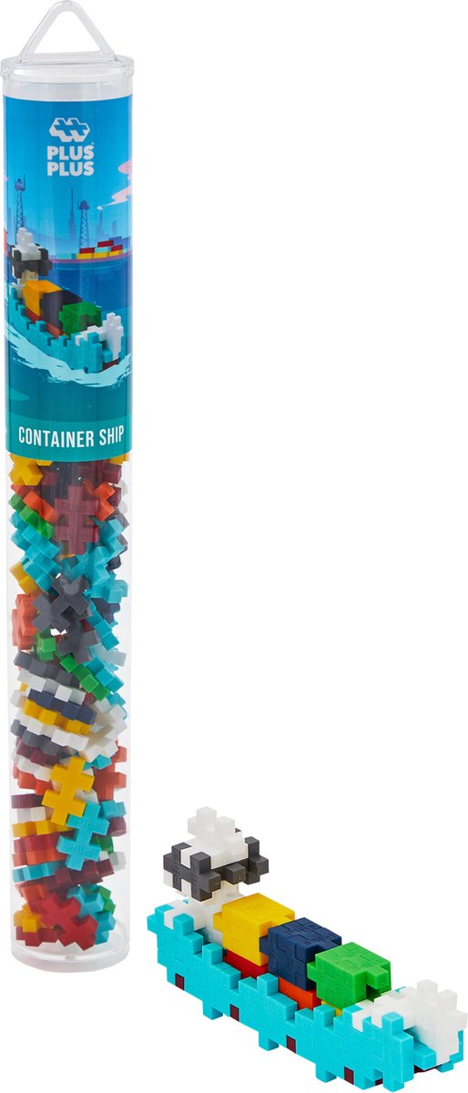 Plus-Plus tube container schip 100 delige bouwset - 4286 - bouwspeelgoed - constructiespeelgoed - set met bouwstenen - vanaf 5 jaar