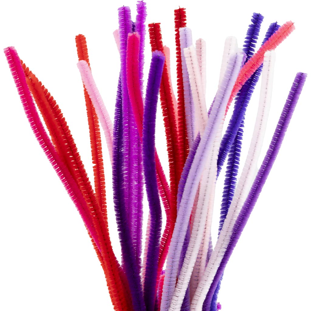 Creativ Company Https: www.cchobby.nl chenille-l-30-cm-dikte-6-mm-paars-roze-harmonie-25-stuk-1-doos