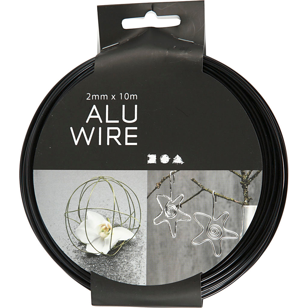 Creativ Company Https: www.cchobby.nl alu-draad-rond-dikte-2-mm-zwart-10-m-1-rol