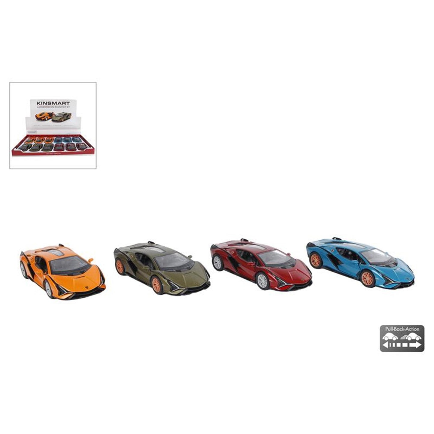 Kinsmart Lamborghini sian die cast pull back 1:40